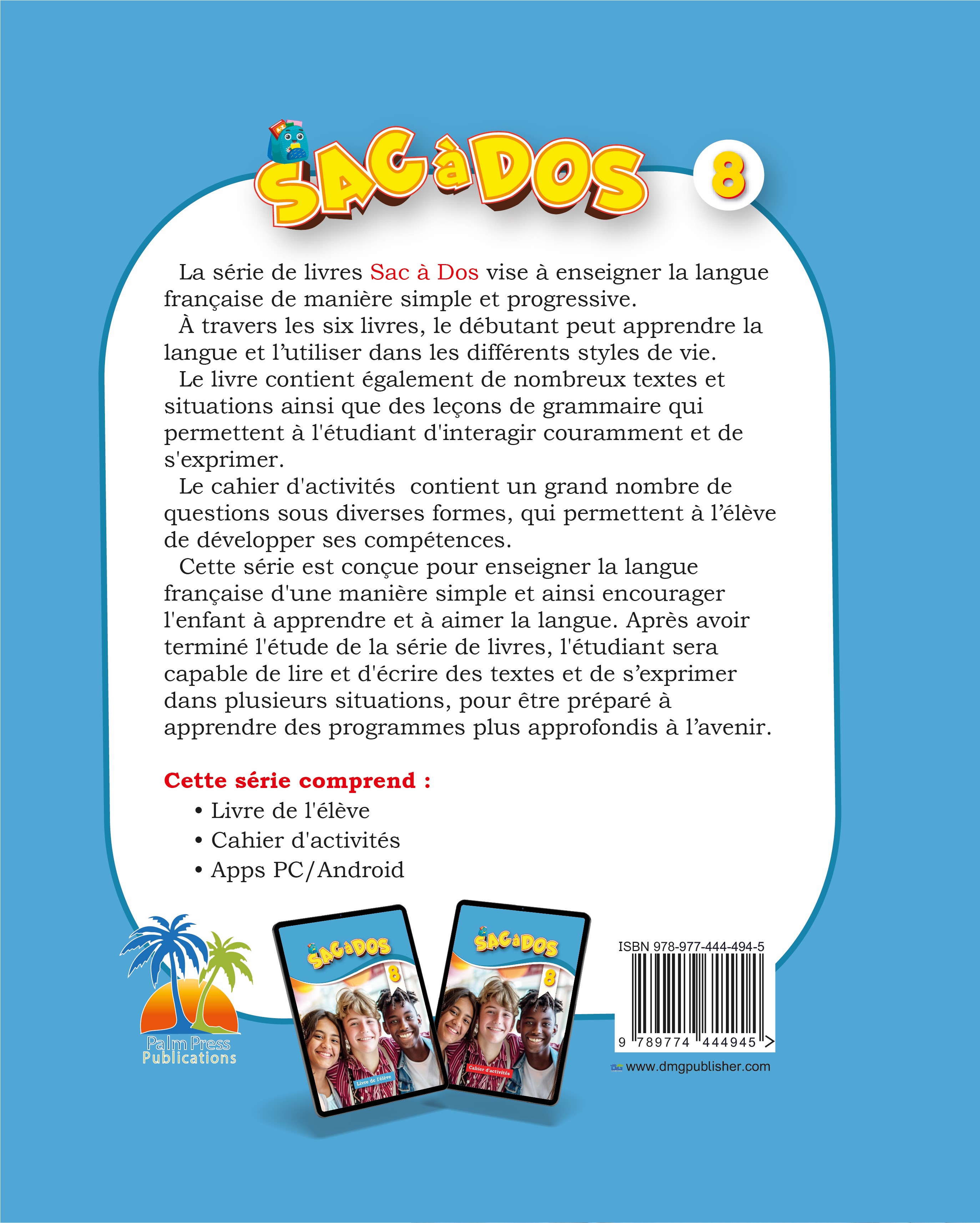 Sac à dos 8 Cahier d`activitès